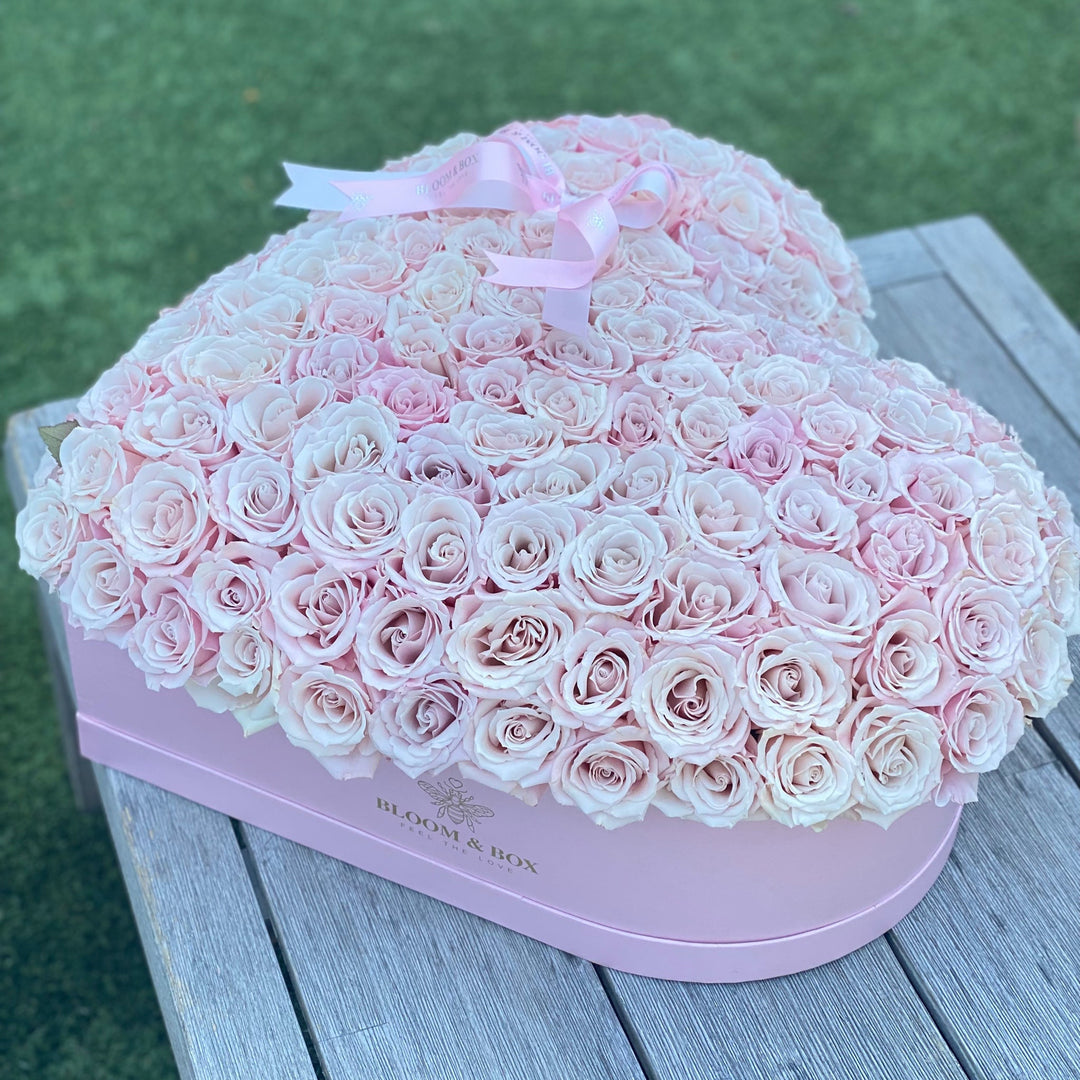 sweet blush heart - bloomandboxflowers