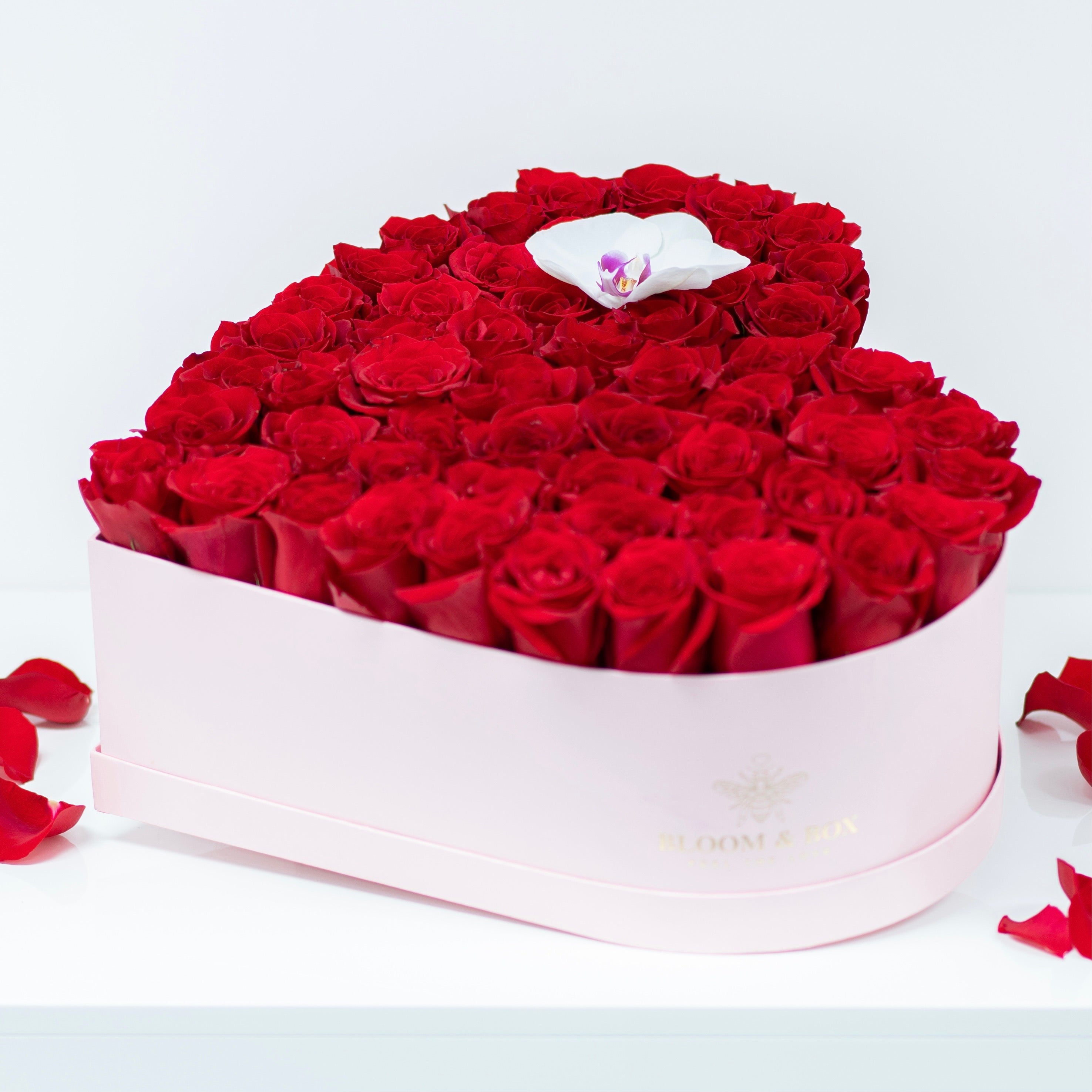 Heart-Shaped box with Red Roses SALE